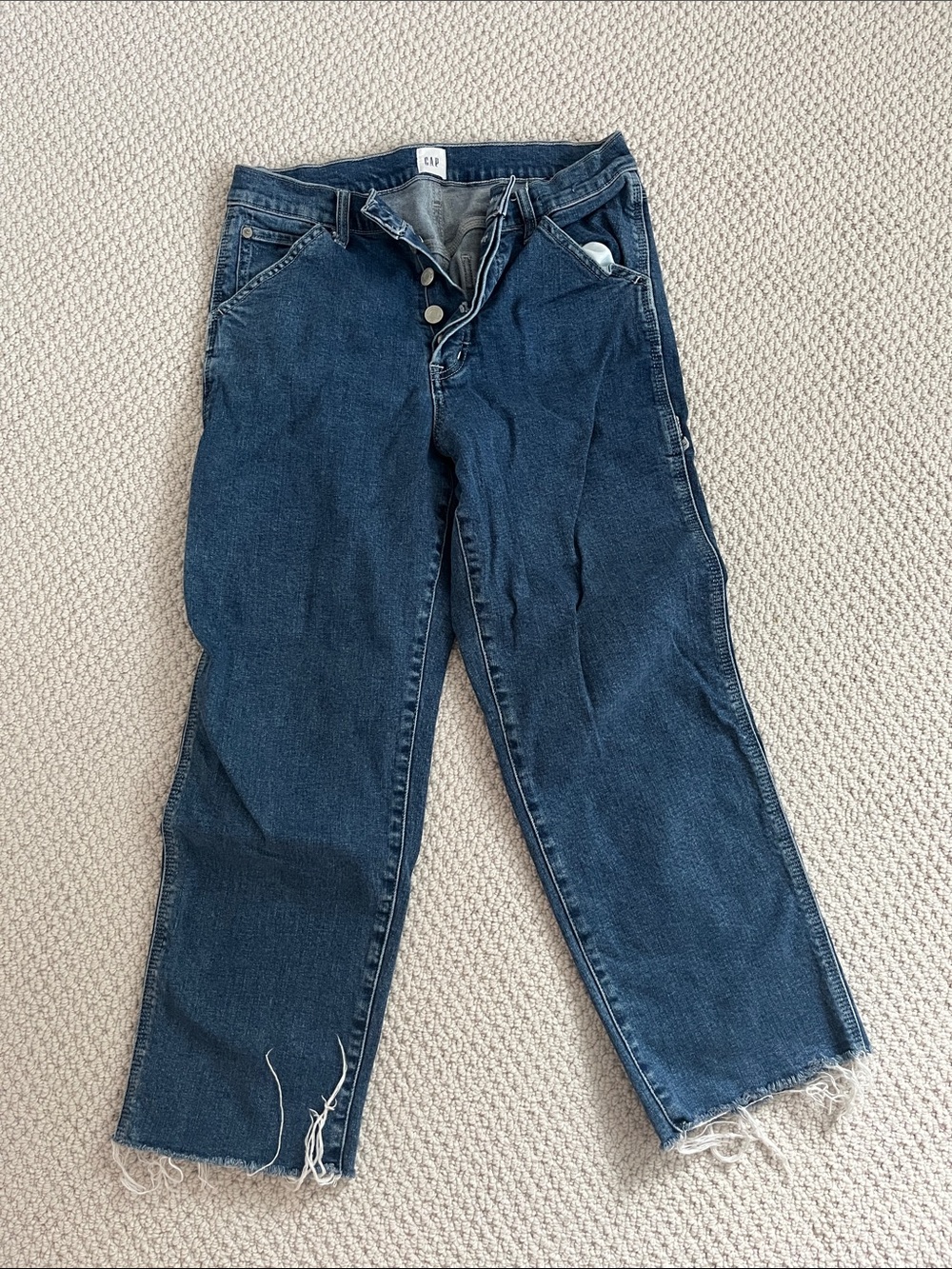 Gap Classic Dark Blue High-Rise Carpenter Jeans 6